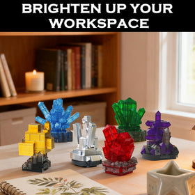 HAYXUN gemstone building blocks kit museum-quality display ready at home.