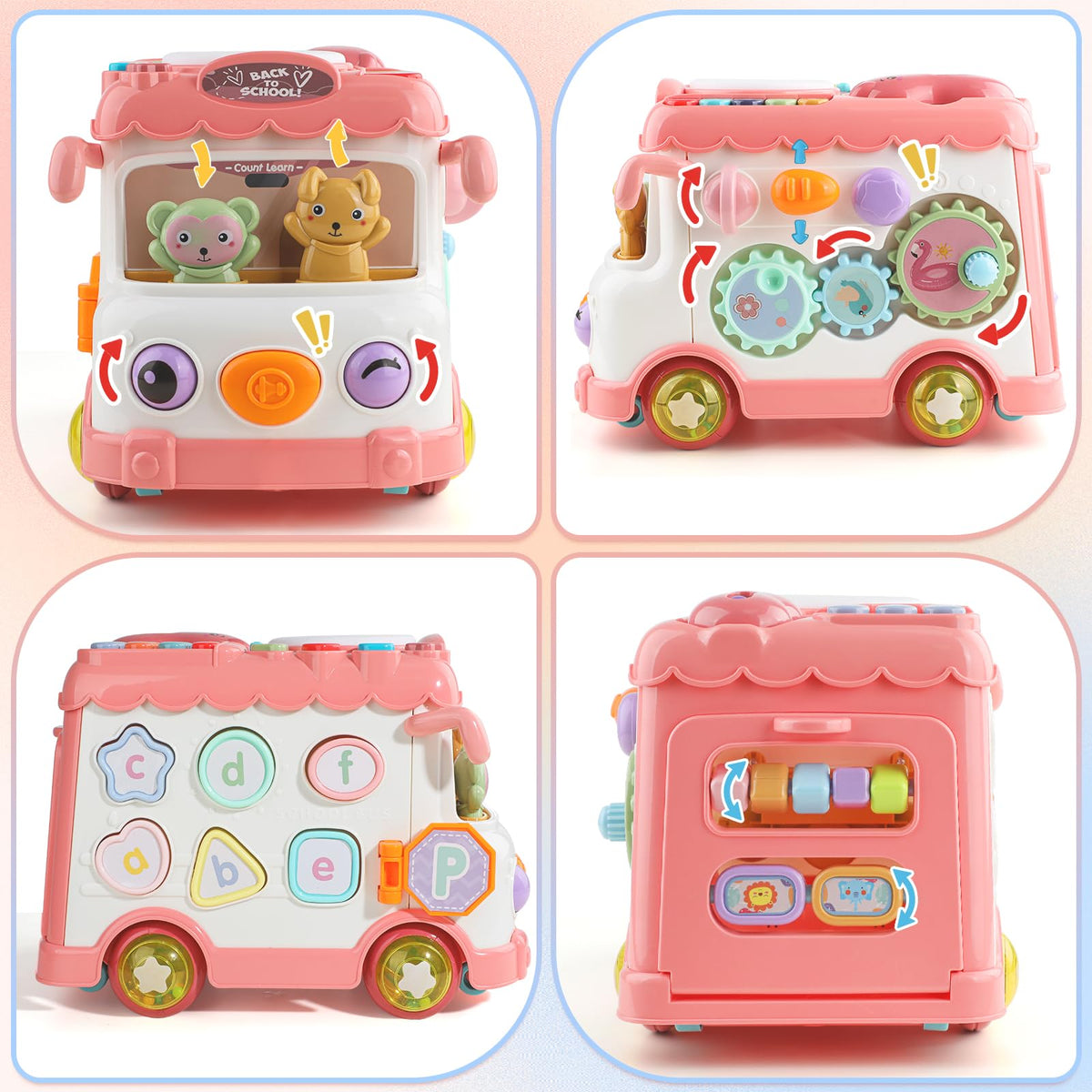 HAYXUN Montessori bus inertia train demonstrates movement and imaginative play.