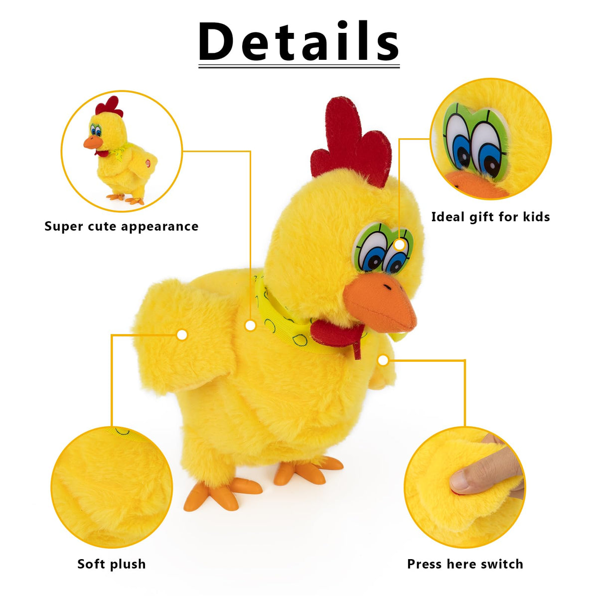 hbbhml chicken with wind-up jumping chicks for Easter play