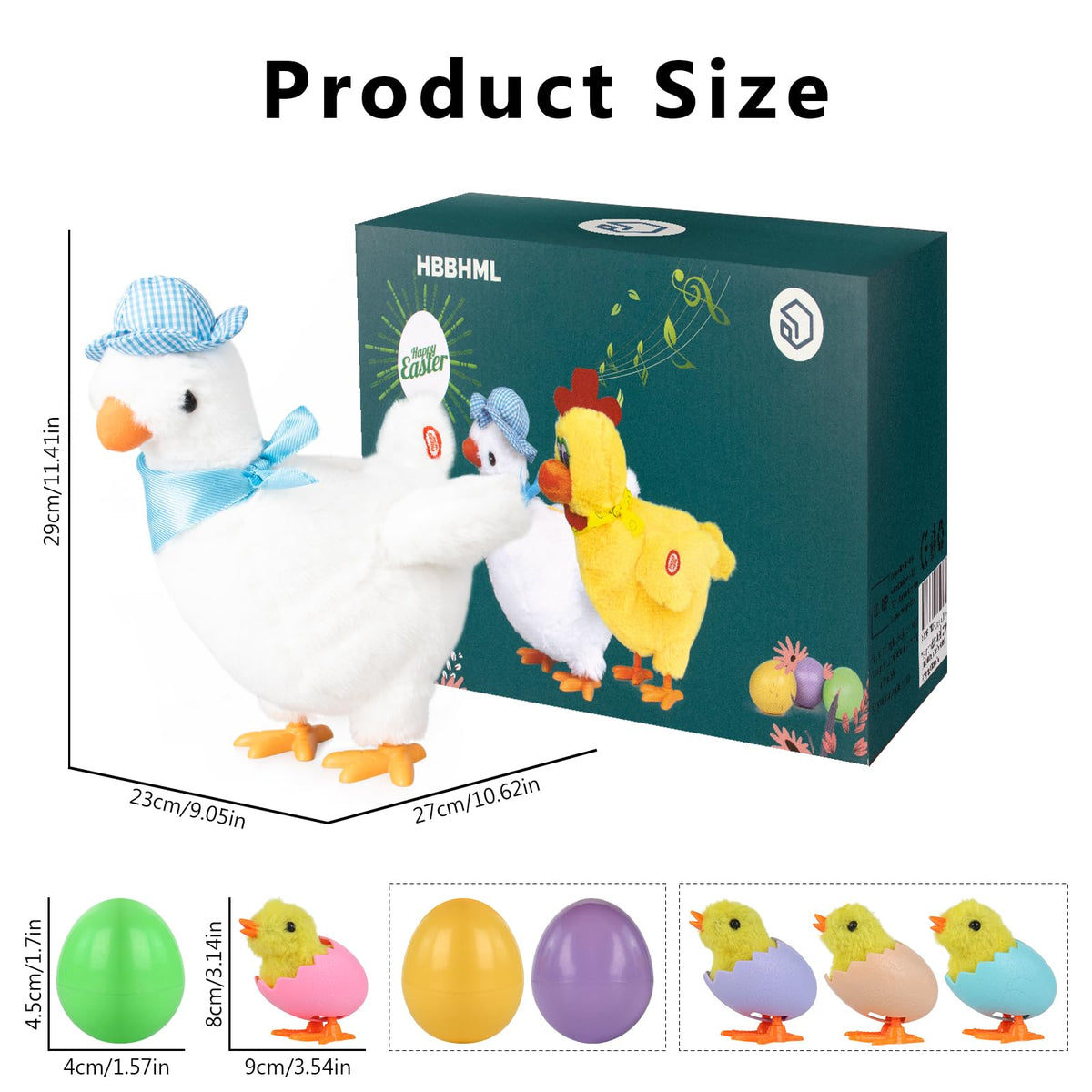 hbbhml plush electric laying egg chicken toy singing action highlights music feature