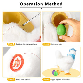 hbbhml plush electric laying egg chicken toy with eggs, engaging egg-laying play