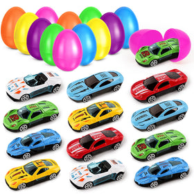 Hbjnnug 12-pack prefilled Easter eggs with vibrant colors for a festive egg hunt