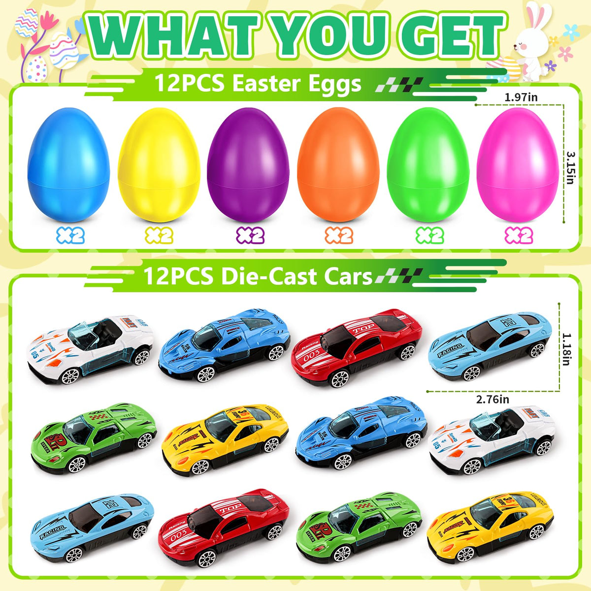 Hbjnnug die-cast cars inside eggs spark curiosity and active play