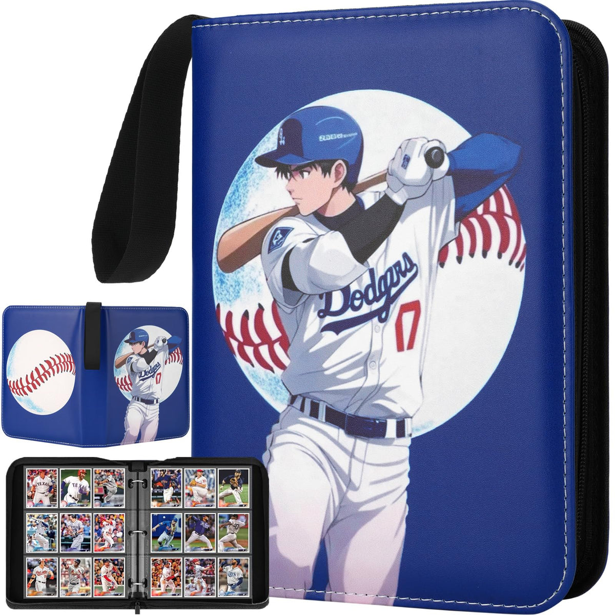 HBK baseball card binder front cover with PU leather protection and 900 pockets