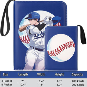 HBK baseball card binder with wrist strap for travel and shows