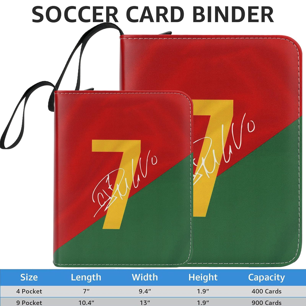HBK Soccer Card Binder open pages demonstrates easy card insertion and removal.