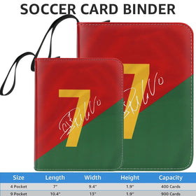 HBK Soccer Card Binder open pages demonstrates easy card insertion and removal.