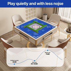 HBLEDOT Mahjong Mat in use with tiles for authentic feel.