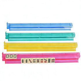 HBLEDOT Mahjong racks with pushers in rotating acrylic design for smooth tile handling during play