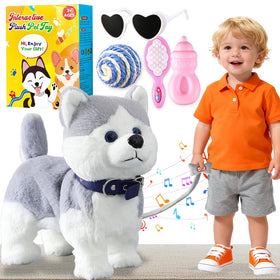 HCDoujoy Husky walking dog in action for kids' interactive playtime
