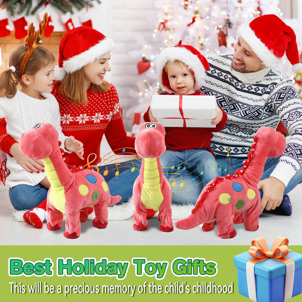 HCdoujoy Pink dinosaur gift idea for Easter or Christmas