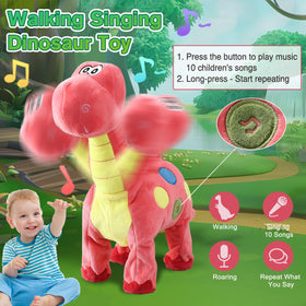 HCdoujoy Pink dinosaur roaring action during pretend adventures