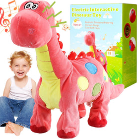 HCdoujoy Pink dinosaur walking for interactive play and imagination