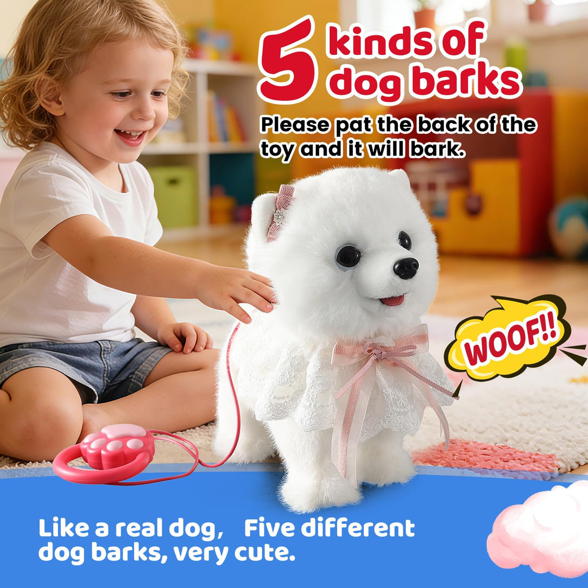 HCdoujoy touch and voice control toy dog enabling hands-free interaction