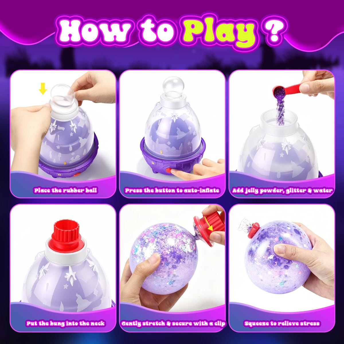 HCHILDHOOD DIY Squishy Maker Kit glitter mix-ins offer colorful, imaginative customization