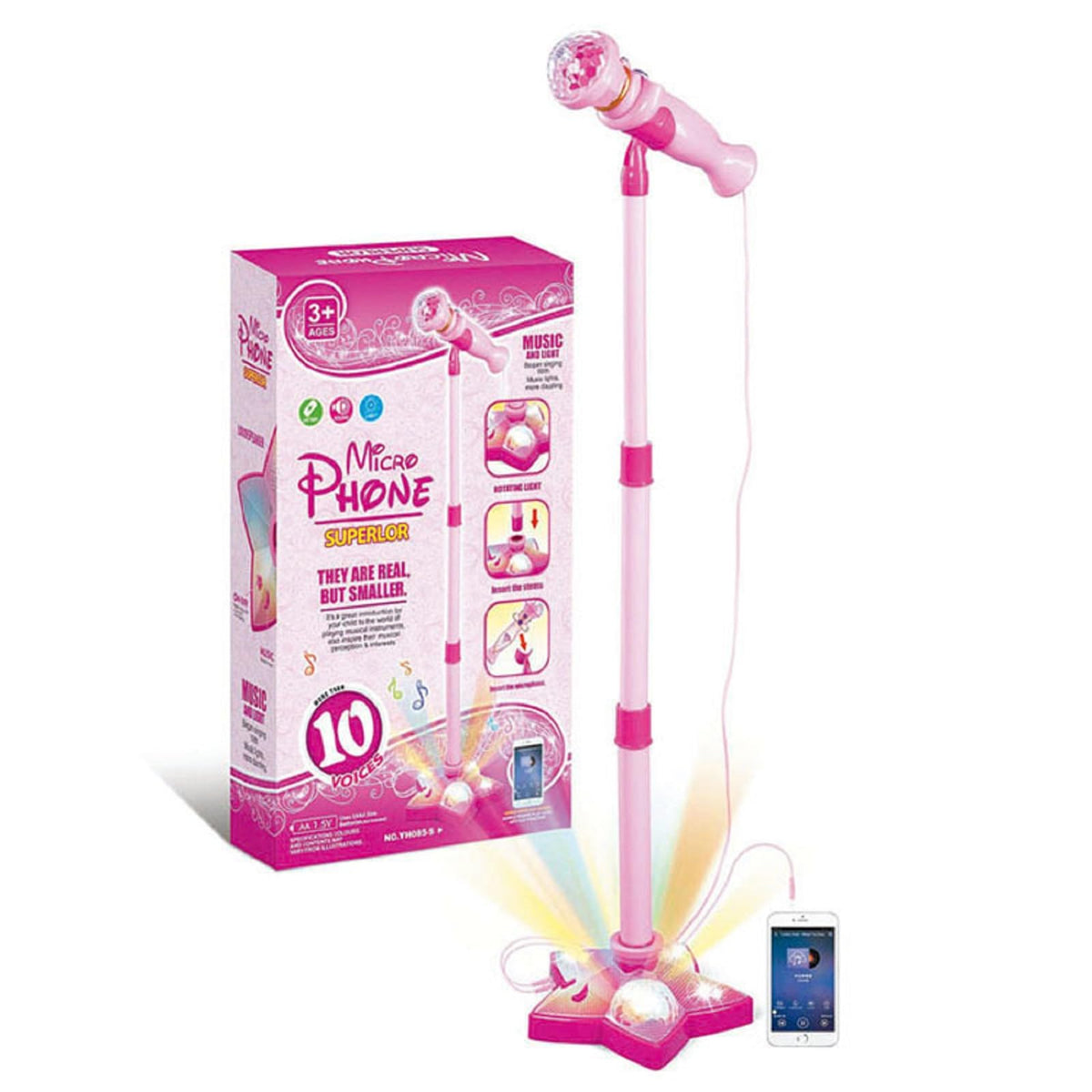 HCHMAO Kids Karaoke Machine with flashing stage lights for home performances