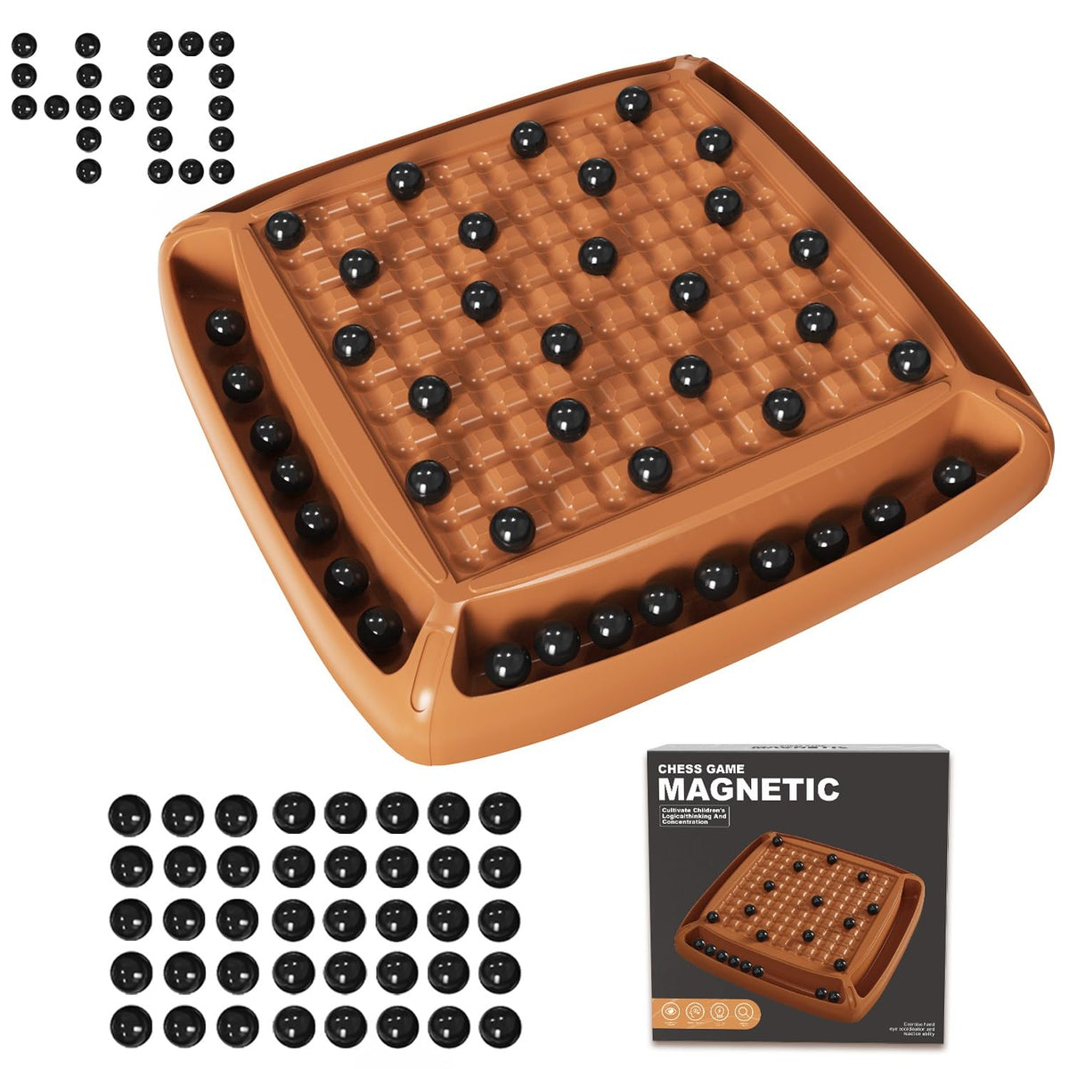 Hcusus Magnet Game board with 40 magnetic pieces for quick setup