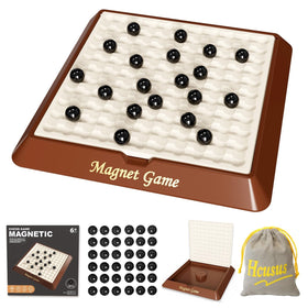 Hcusus magnet game board assembled on table for quick play.