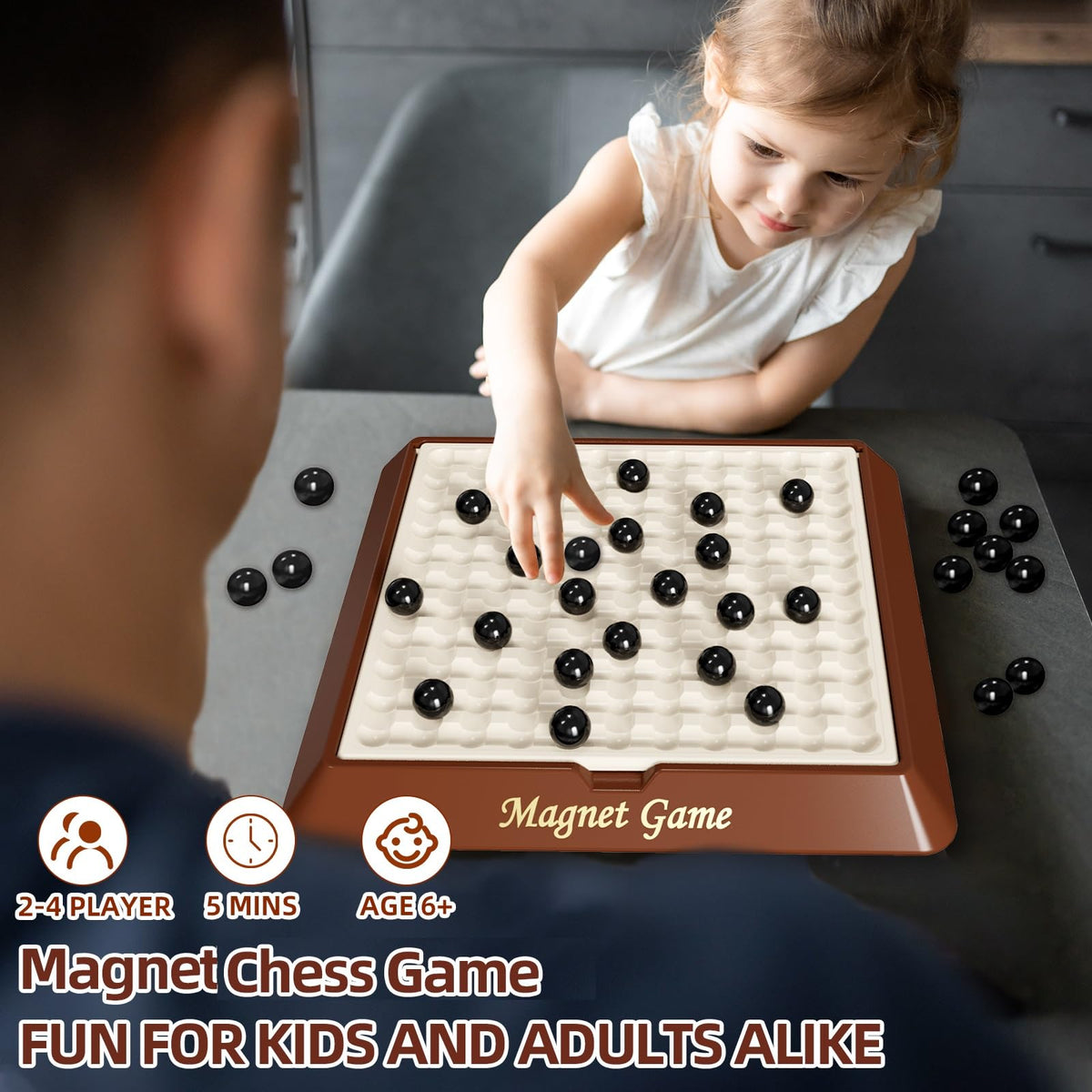 Hcusus magnet game compact storage design for easy packing.