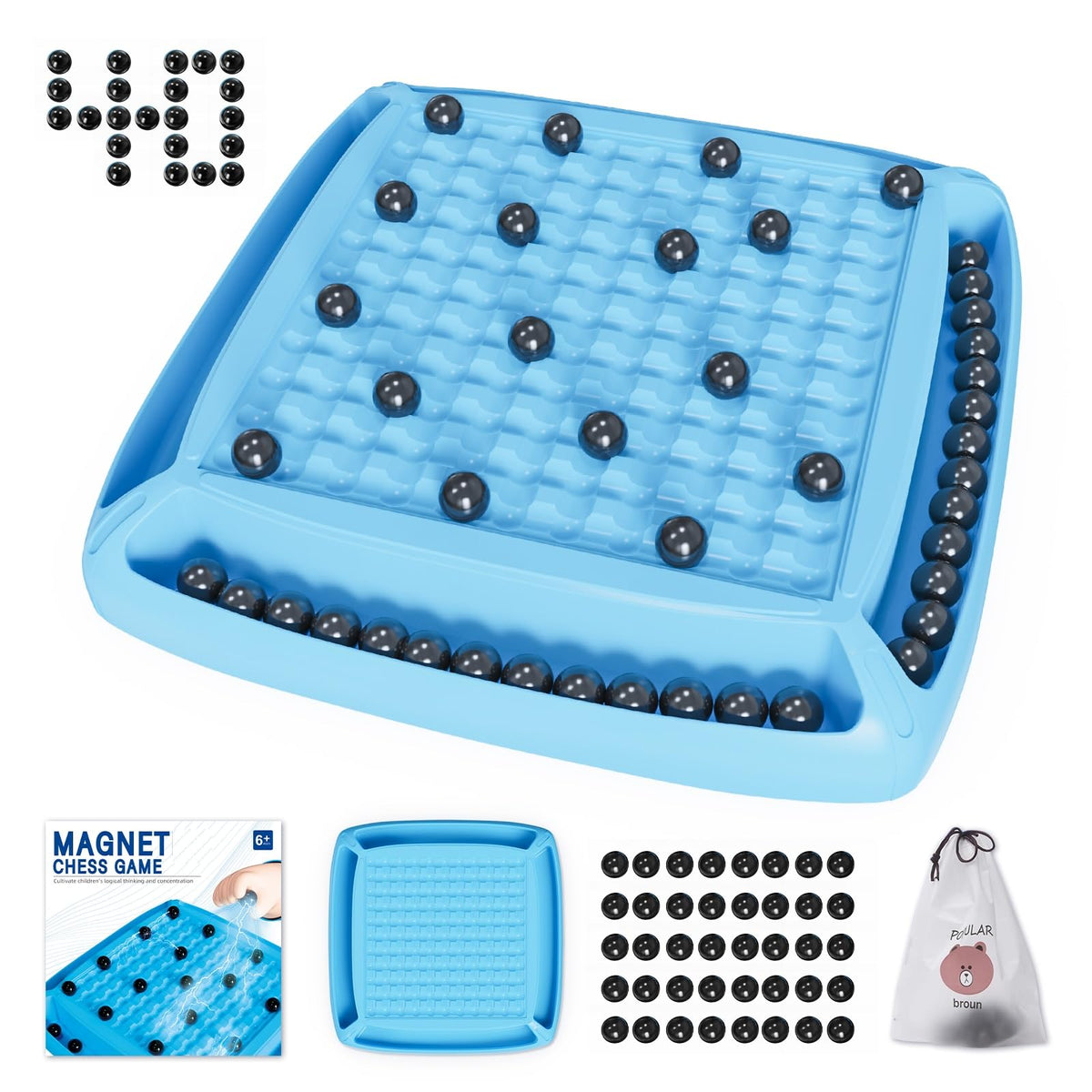 Hcusus Magnet Game cyan board setup for quick family play