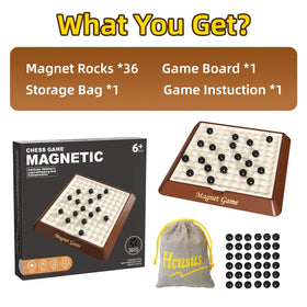 Hcusus magnet game family night setup for 2-4 players.