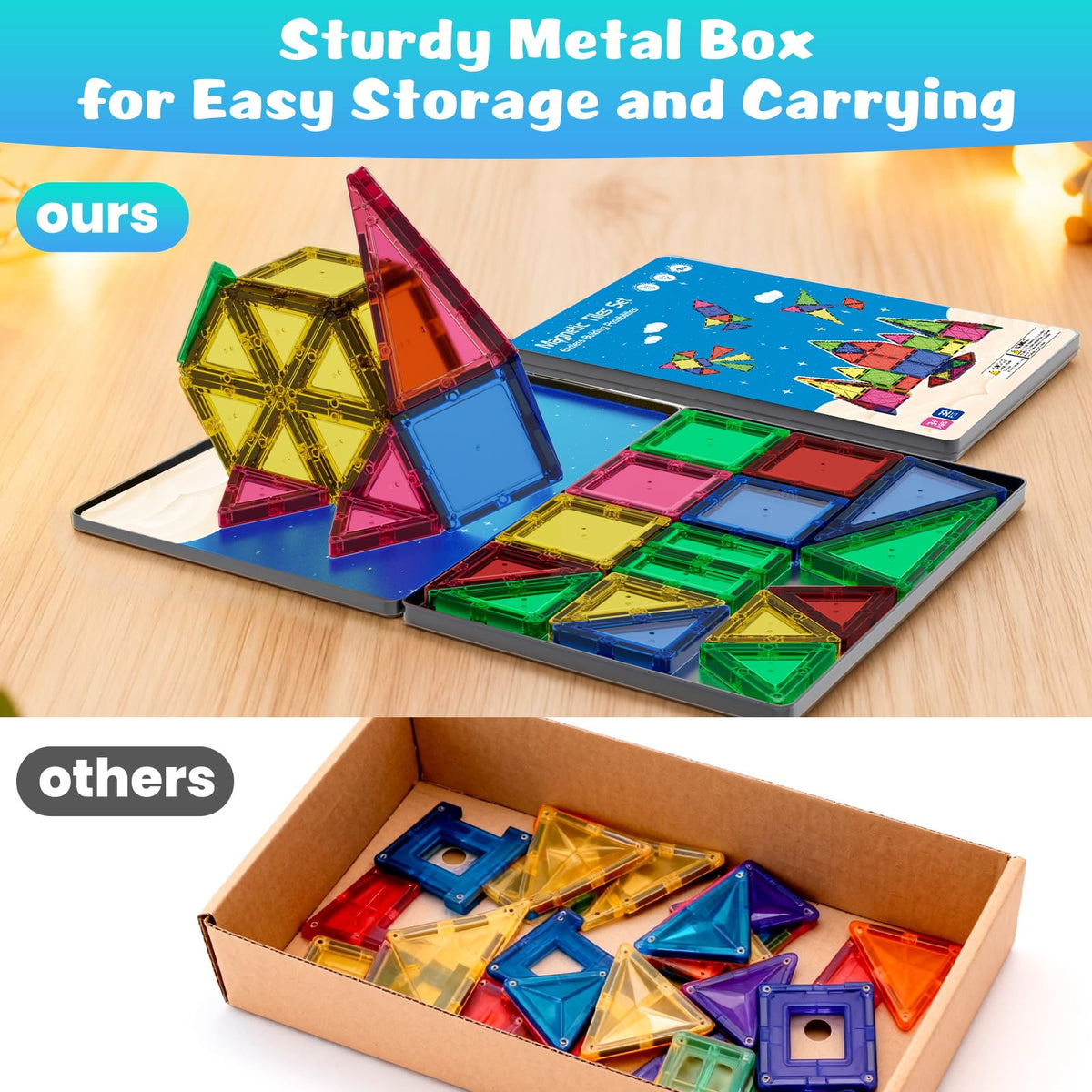HDCooL magnetic tiles eight shapes including windows and doors for versatile play.