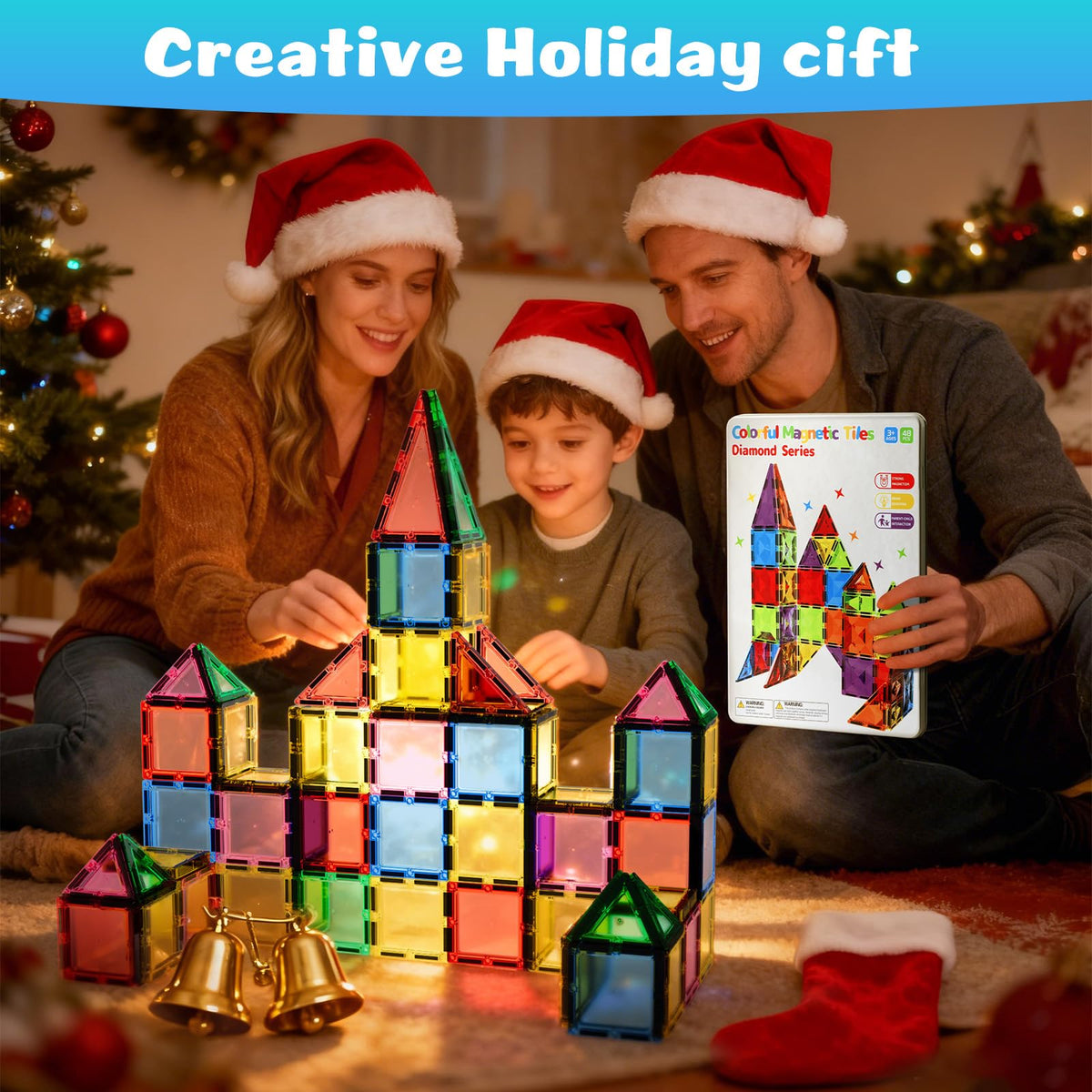 HDCooL classroom-friendly magnetic tiles set for group STEM activities.