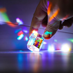 HDCRYSTALGIFTS glass paperweight prism adds decorative shimmer to desks.