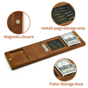 Hdsahdok cribbage board features magnetic lock for secure travel.