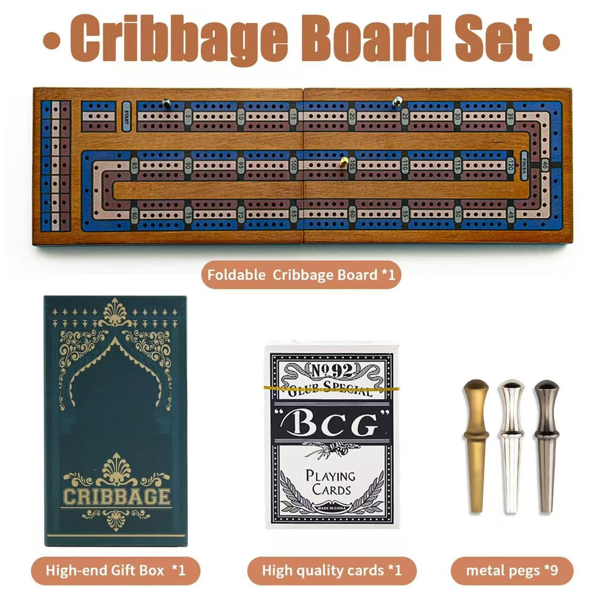 Hdsahdok cribbage board showing built-in storage for organized accessories.