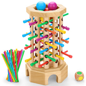 Hdsahdok Montessori wooden board game wooden tower enhances family play