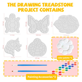 Hdsahdok stepping-stones butterfly stone for painting, bright garden decor and creative play.