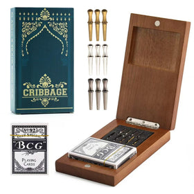 Hdsahdok wooden cribbage board with three-track scoreboard for social play.