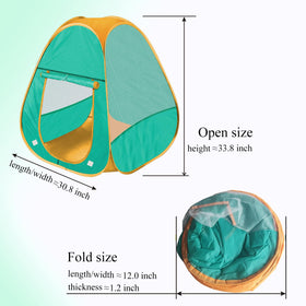 HDUAWHE dual-pack green orange tents for siblings' separate or connected play
