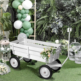 HDYEGIOU all-terrain cargo wagon in white, ideal for weddings and outdoor décor.