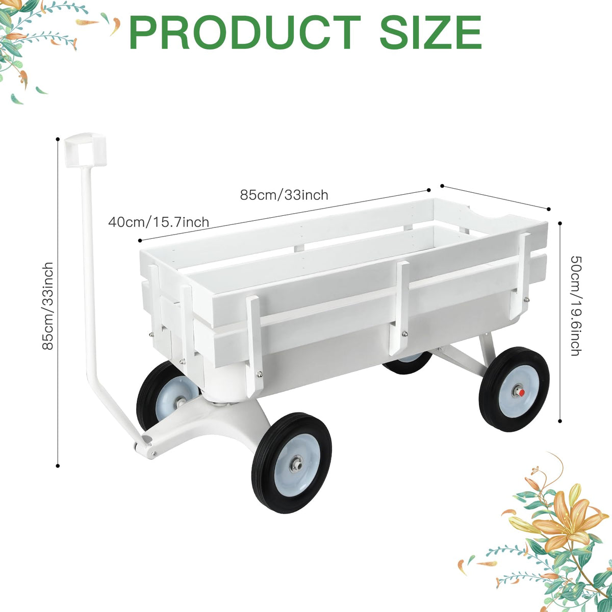 HDYEGIOU flower girl wagon with removable wooden side panels for easy customization.