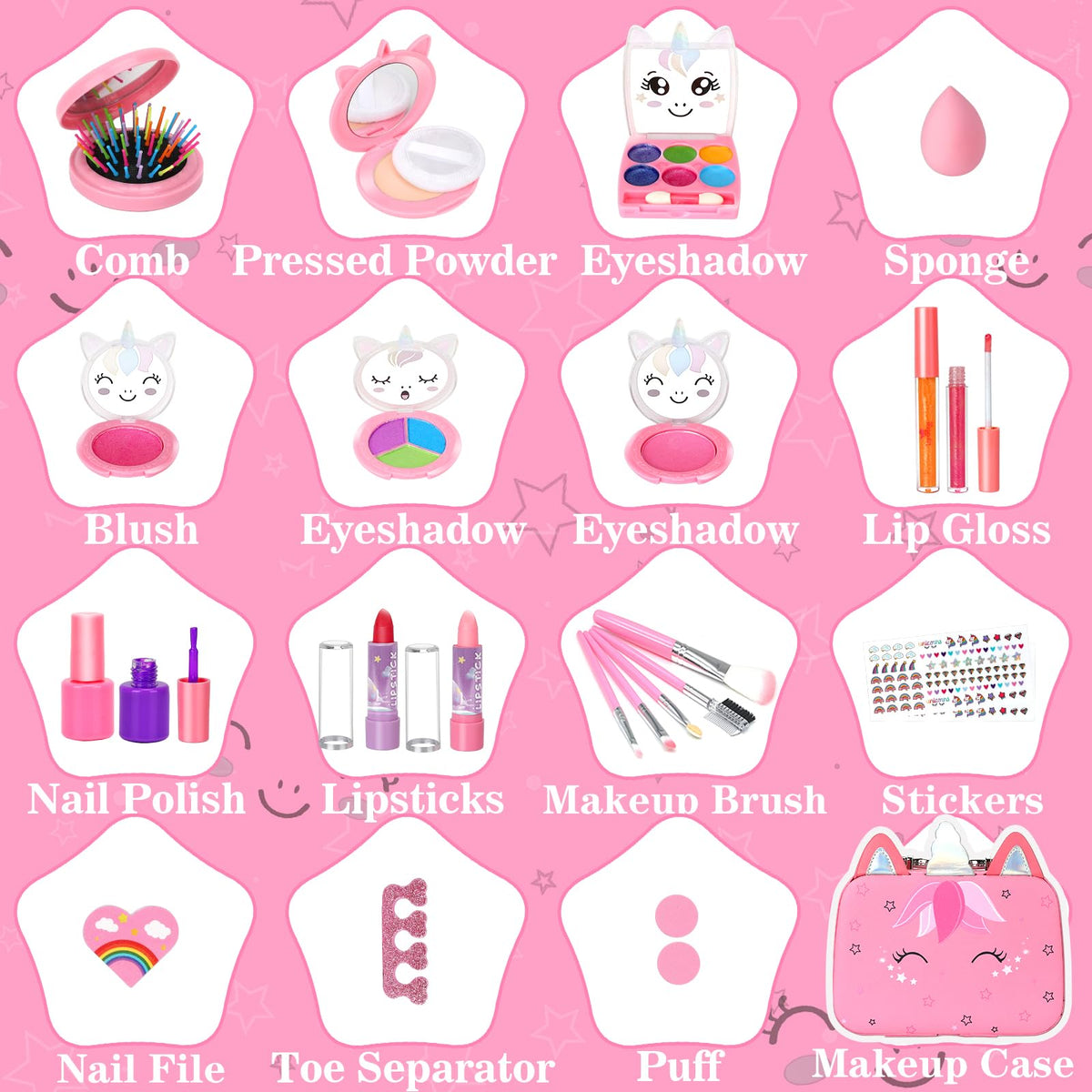 Heaning Lipsticks set showing kid-friendly shades for pretend makeup.