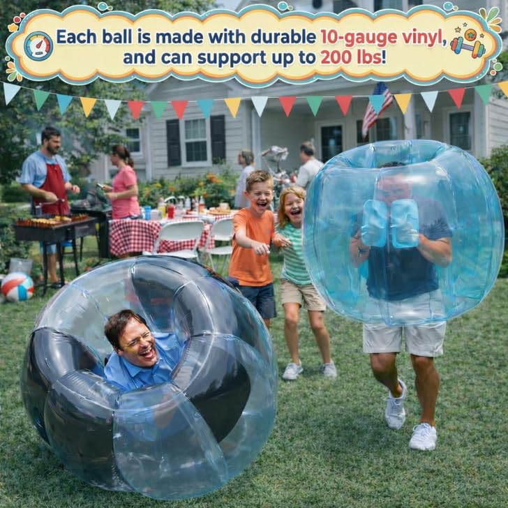 HearthSong bumper-balls party-game activity encourages families to stay active outdoors