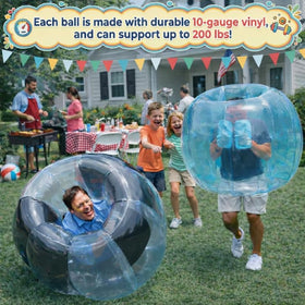 HearthSong bumper-balls party-game activity encourages families to stay active outdoors