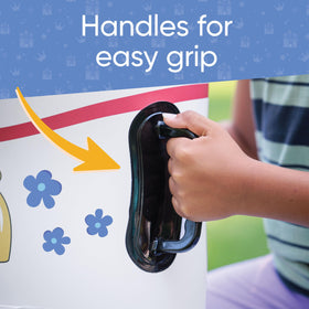 HearthSong Hop N Go cow grip handle aiding balance during play.