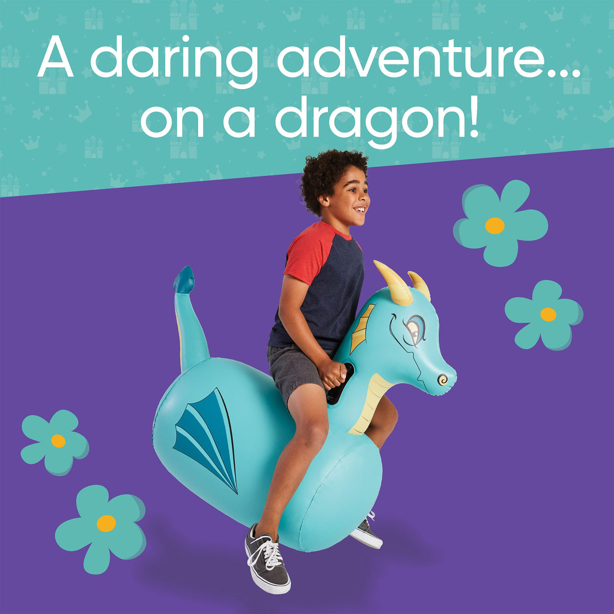 HearthSong Hop N Go dragon bouncer for energetic outdoor play
