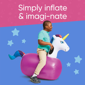 HearthSong Hop N Go unicorn durable vinyl material supports active kids
