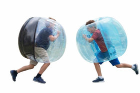 HearthSong blue wearable bumper ball for kids' active outdoor play and safe rolling fun