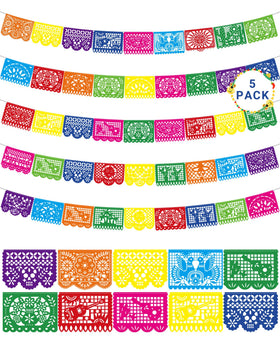 Heartome Fiesta banner cactus pattern for vibrant outdoor Cinco de Mayo decor.