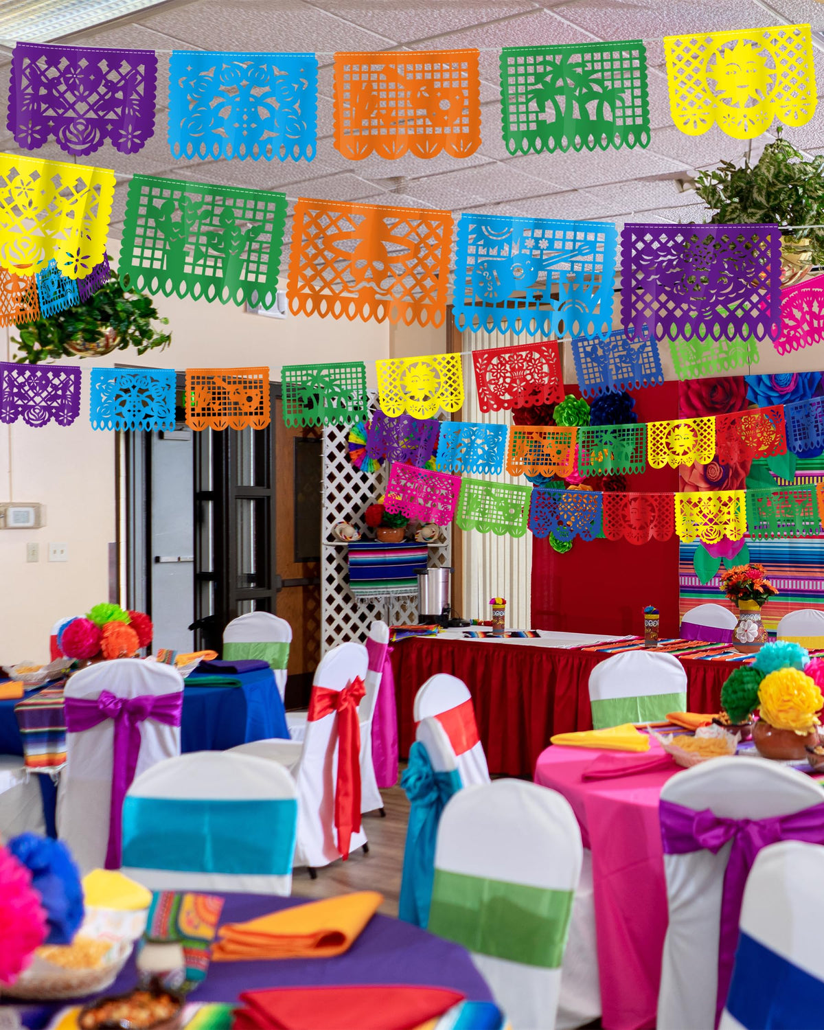 Heartome Fiesta banner flower pattern evokes color and celebration.