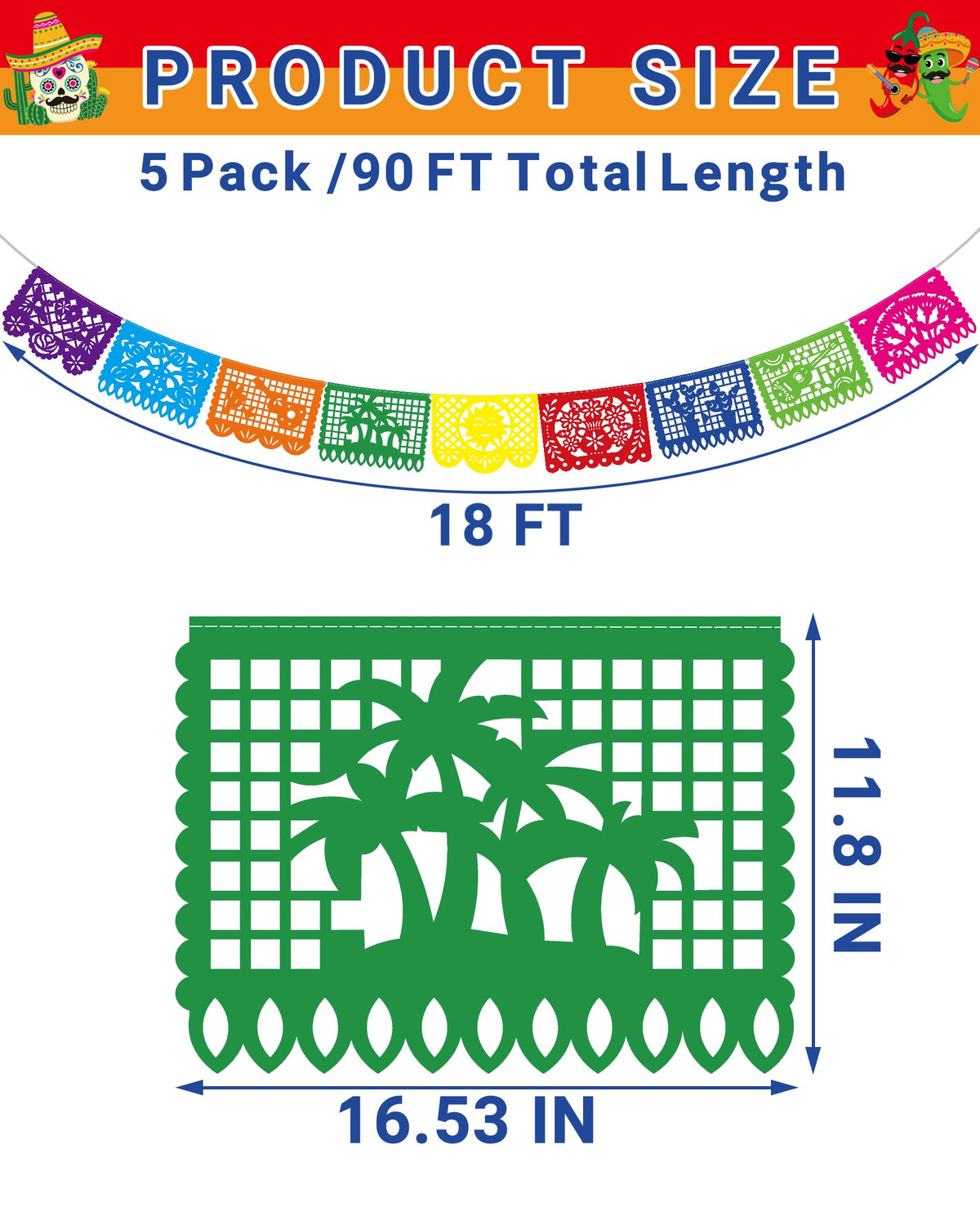 Heartome Fiesta banner guitar pattern adds festive flair to any gathering.