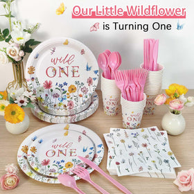 Heboland wildflower tableware creates cohesive decor and a festive tablescape