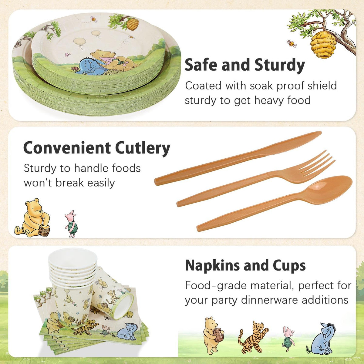 Heboland Winnie Bear Table Decor — cozy scene for photo-worthy celebrations.