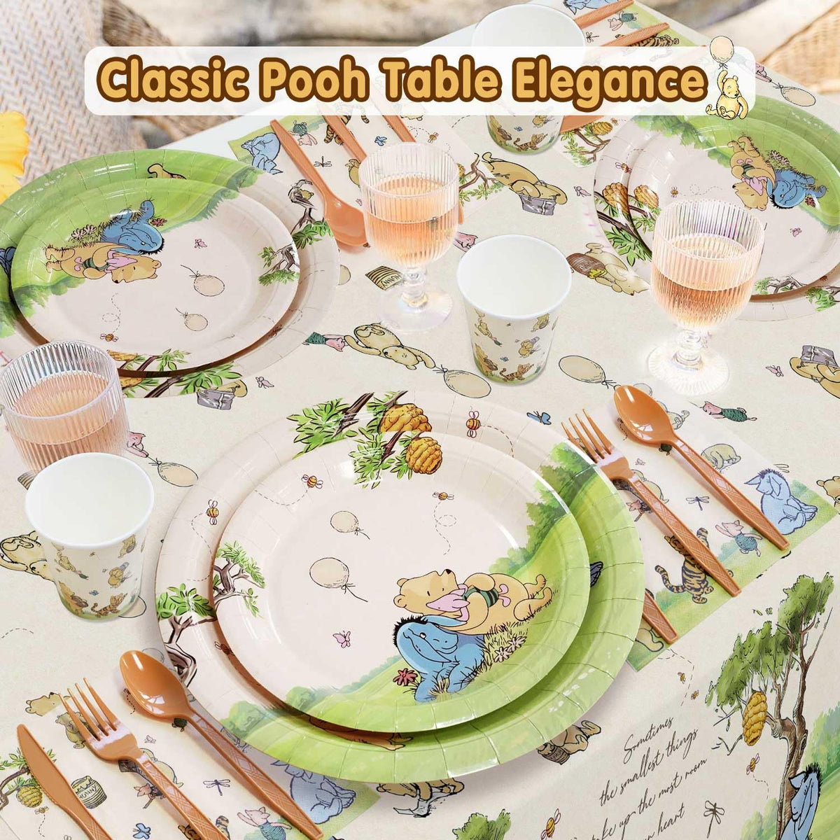 Heboland Winnie Birthday Dessert Plates — 7-inch, kid-friendly for snack time.
