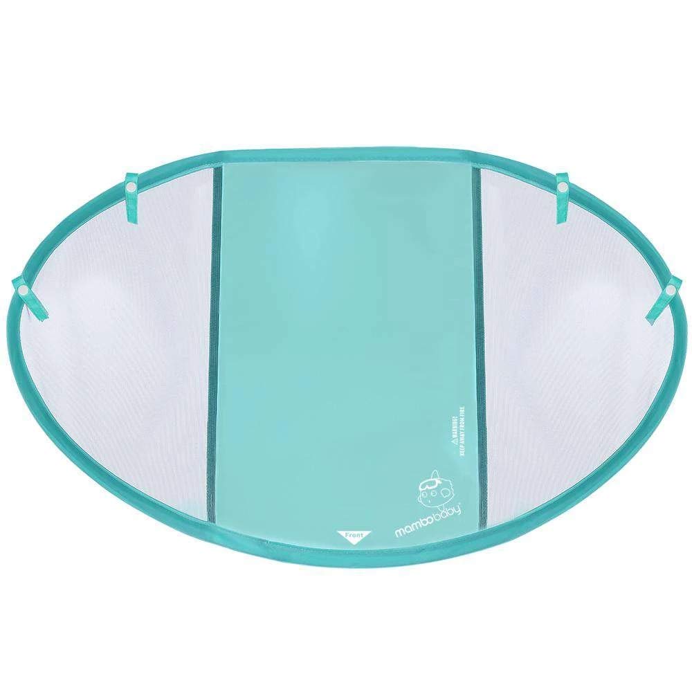 HECCEI baby swim float with removable canopy provides sun protection for sunny pool days.